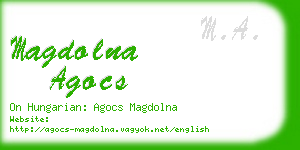 magdolna agocs business card